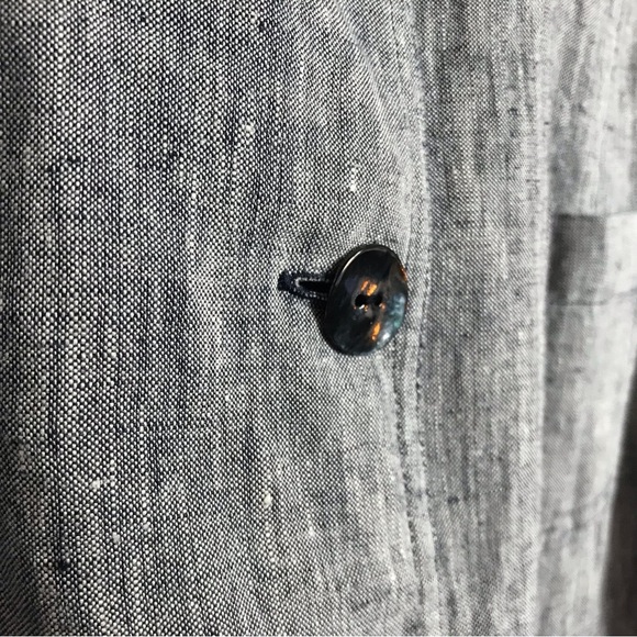 Chico’s Design Medium/US 8 100% Linen GrayJacket Top Pockets - Picture 6 of 8